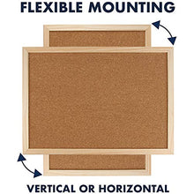 Load image into Gallery viewer, Cork Board Bulletin Board - 15.7"X 12" Vision Board Wood Frame Corkboard Message Board Wall Mounted Pin Board for School, Home &amp; Office (with Pins, Hardware, Rope)
