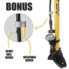 Load image into Gallery viewer, BV Bicycle Ergonomic Bike Floor Pump with Gauge &amp; Smart Valve Head, 160 psi, Automatically Reversible Presta and Schrader
