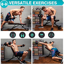 Load image into Gallery viewer, TURUDU Weight Bench Adjustable, Workout Bench for Home Gym, Strength Training Benches for Full Body Workout, Multi-Purpose Foldable Incline Decline Bench [2020 Upgraded Version]
