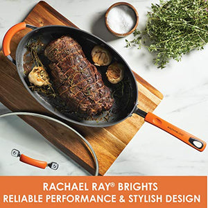 Rachael Ray Brights Hard Anodized Nonstick Saute Pan / Frying Pan / Fry Pan - 5 Quart, Gray