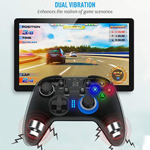 Load image into Gallery viewer, Forty4 Wireless Gaming Controller, Dual-Vibration Joystick Gamepad Computer Game Controller for PC Windows 7/8/10, PS3, Switch- Black
