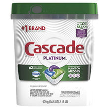 Load image into Gallery viewer, Cascade Platinum Dishwasher Pods, Actionpacs Dishwasher Detergent, Fresh Scent, 62 Count
