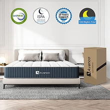 Load image into Gallery viewer, Queen Mattress,Avenco Queen Size Mattress,10 Inch Hybrid Queen Mattress in a Box,Innerspring and Comfortable Foam,Back Pain Relief, CertiPUR-US, 10 Years Support
