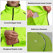 Load image into Gallery viewer, BALEAF Men's Cycling Jacket Bike Windbreaker Running Vest Removable Sleeves Reflective Lightweight Windproof Winter Fluorescent Yellow Size L
