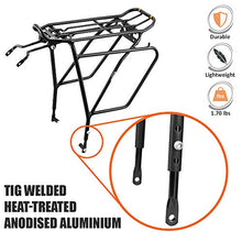 Load image into Gallery viewer, Ibera Bike Rack - Bicycle Touring Carrier Plus+ for Disc Brake Mount, Frame-Mounted for Heavier Top &amp; Side Loads, Height Adjustable for 26&quot;-29&quot; Frames
