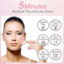 Load image into Gallery viewer, Rose Quartz Face Roller - Jade Roller Gua Sha Set Facial Massager Tools Skin Care Beauty Roller for Body,Face,Eye Puffiness Relief (Pink)
