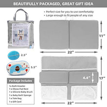 Load image into Gallery viewer, Bath Kneeler and Elbow Rest Set Baby Bath Kneeling Pad, Thick Non-Slip Bathing Kneeling Mat Cushion Quick Drying Bathtub Knee Mat with Arm Support and Pockets for Bathroom Bathing Comfort, Gray
