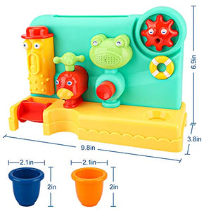 Blasland Baby Bath Toys, Interactive Bathtub Toys for Toddlers Ages 1-3, Fun Gift Water Toys with 2 Strong Suction Cups, Water Wheel, Sprayer, Faucet for Kids Boys and Girls 4 5 6 7 8 Year Old