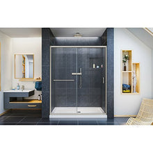 Load image into Gallery viewer, DreamLine Infinity-Z 50-54 in. W x 72 in. H Semi-Frameless Sliding Shower Door, Clear Glass in Brushed Nickel, SHDR-0954720-04

