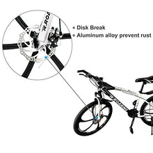 Load image into Gallery viewer, HGmart Mountain Bike 21 Speed Double Disc Brake 26-inch Wheels 6 Spoke Bicycle Front Suspension MTB for Adult or Teens, Black White
