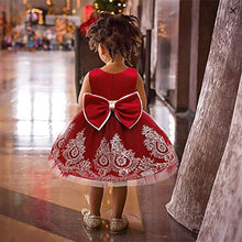 Load image into Gallery viewer, CMMCHAAH Infant Girls Big Bowknot Dresses Baby Little Girls Tulle Lace Wedding Party Ball Gown Dress (Purple+Pink,60)
