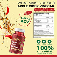 Load image into Gallery viewer, (2-Pack) Apple Cider Vinegar Gummies by New Age - Amazing Taste with Raw, Organic, Unfiltered Mother ACV, B9, B12, Beetroot, Pomegranate. Vegan &amp; Non-GMO Gummy. Made in USA.
