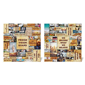 MAGNIFICENT101 2-Pack Vision Board Magnet Set (20x20 in) - Pull Apart & Create a Vision for Your Dream Life in Your Refrigerator | Inspirational Positive Gifts | Quotes for Fridge | Daily Motivation