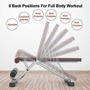 Yoleo Commercial Weight Bench, Adjustable/Foldable Strength Training Bench, Utility Incline/Decline Bench for Full Body Workout - Fast Folding