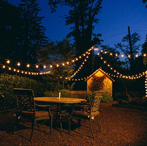 100 Foot Globe String Lights - 105 G40 Clear Bulbs (5 Extra) - Black Wire - Outdoor String Lights for Patio Cafe Bistro Deck Backyard Market Party and Wedding Lighting