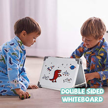 Load image into Gallery viewer, Magnetic Dry Erase White Board 16 inches x 12inches, Foldable Double Sided Portable Whiteboard, Includes Magnets &amp; Eraser, 4 Magnetic Dry Erase Pens, Multicolored
