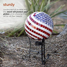 Load image into Gallery viewer, Alpine Corporation 10" Tall Indoor/Outdoor Glass Gazing Globe Metal Stand, Black
