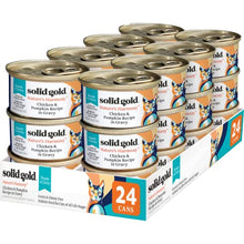 Load image into Gallery viewer, Solid Gold Canned Cat Food - Nature's Harmony Wet Cat Food Shreds in Gravy - Grain &amp; Gluten Free Cat Wet Food Made with Real Chicken &amp; Pumpkin for Sensitive Stomach Support &amp; Digestive Health -24 Pack
