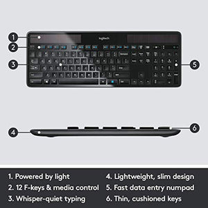 Logitech Wireless Solar Keyboard K750 - for Windows (Renewed)