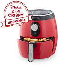 Load image into Gallery viewer, DASH DMAF355GBRD02 Deluxe Electric Air Fryer + Oven Cooker with Temperature Control, Non Stick Fry Basket, Recipe Guide + Auto Shut off Feature, 3qt, Red
