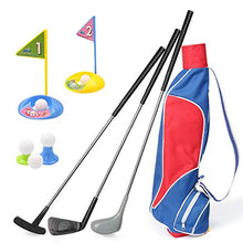 Load image into Gallery viewer, Kids Golf Clubs Set, Exercise N Play Deluxe Happy Young Golfer Sports Kit, 15 Piece Set of Kids Physical and Mental Development
