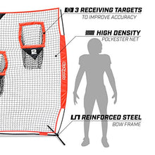 Load image into Gallery viewer, GoSports Football Trainer Throwing Net Choose Between 8' x 8' or 6' x 6' Nets - Improve QB Throwing Accuracy - Includes Foldable Bow Frame and Portable Carry Case
