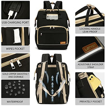 Load image into Gallery viewer, Letyet Baby Diaper Bag Backpack with Folding Changing Station,Portable Mommy Bag with Stroller Straps for Travel,Large Capacity,Waterproof and Stylish,Newborn's Outdoor Rigid Needs(Black)
