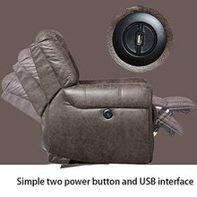 Load image into Gallery viewer, ANJ Electric Recliner Chair W/Breathable Bonded Leather, Classic Single Sofa Home Theater Recliner Seating W/USB Port (Smoky Gray)
