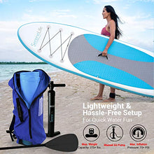 Load image into Gallery viewer, SereneLife Inflatable Stand Up Paddle Board (6 Inches Thick) with Premium Accessories &amp; CarryBag | Wide Stance, Bottom Fin for Paddling, Surf Control, Non-Slip Deck
