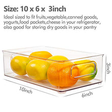 Load image into Gallery viewer, Ecowaare Plastic Refrigerator Organizer Bins, 6 Pack Clear Stackable Food Storage Bins for Pantry,Fridge,Cabinet,Kitchen Organization and Storage, BPA Free, 10x 6 x 3 inches
