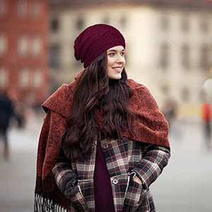 2 Pack Winter Slouchy Beanie Hat for Women & Men, Knit Soft Cozy Oversized Warm Hats