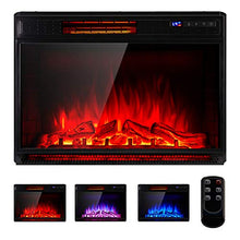 Load image into Gallery viewer, YODOLLA 29 Inch Electric Fireplace Insert, Recessed Mounted &amp; Freestanding Electric Fireplace Heater with Remote Control,Black
