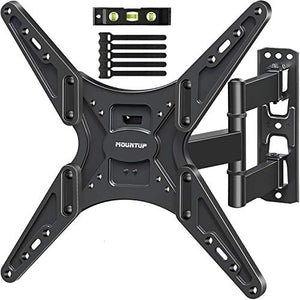 MOUNTUP TV Wall Mount, Full Motion Tilting TV Mount Bracket for Most 26-55 Inch Flat Curved TVs with Articulating Arms, Wall Mount TV Bracket with Max VESA 400X400mm and 88lbs, Fits Single Stud MU0014