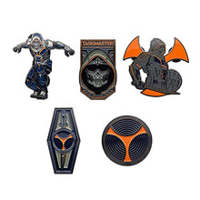 Load image into Gallery viewer, Marvel Studios: Black Widow Taskmaster Metal-Based with Enamel 5 Lapel Pin Set Comes in an Officially Licensed Spinning 16cm Circular Window Box(Amazon Exclusive)
