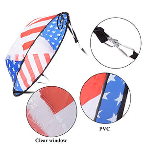 Tgoon Hot Wind Paddle, Foldable 108CM Wind Sail Paddle Flag Pattern with Transparency Window for Canoeing Kayak Sailboat
