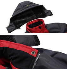 Load image into Gallery viewer, AbelWay Women&#39;s Outdoor Mountain Waterproof Windproof Fleece Ski Hooded Jacket Rain Coat(Black,S)
