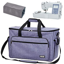 Load image into Gallery viewer, HOMEST Sewing and Embroidery Machine Carrying Case, Universal Tote Bag with Shoulder Strap for Brother SE600, PE535, Multifunctional - Large Capacity, Purple
