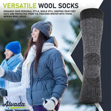 Load image into Gallery viewer, Warm Thermal Wool Socks for Winter Moisture Wicking and Breathable Cozy Boot Socks Charcoal ML
