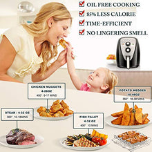 Load image into Gallery viewer, Secura Air Fryer XL 5.3 Quart 1700-Watt Electric Hot Air Fryers Oven Oil Free Nonstick Cooker w/Additional Accessories, Recipes, BBQ Rack &amp; Skewers for Frying, Roasting, Grilling, Baking (Silver)
