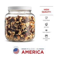 Load image into Gallery viewer, Half Gallon Glass Mason Jar (64 Oz - 2 Quart) - 4 Pack - Wide Mouth, Metal Airtight Lid, USDA Approved BPA-Free Dishwasher Safe Canning Jar for Fermenting, Sun Tea, Kombucha, Dry Food Storage, Clear
