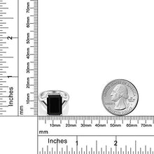 Load image into Gallery viewer, Gem Stone King 925 Sterling Silver Black Onyx Solitaire Ring 5.00 Ct Gemstone Birthstone, 14x10mm Emerald Cut (Size 6)
