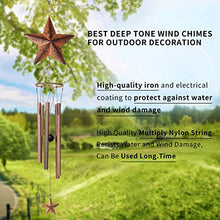 Load image into Gallery viewer, Epartswide Wind Chimes,Star Wind Chimes for Outside with 5 Hollow Aluminum Tubes, Rustic Wind Chime Hanging Decor for Garden Patio Yard

