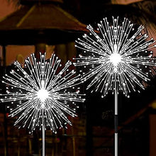 Load image into Gallery viewer, JJGoo Solar Garden Lights Solar Firework Lights, 2 Pack 120 LEDs 2 Lighting Modes Solar Lights Outdoor Waterproof for Garden Patio Walkway Pathway Party Wedding Decorative - Cool White
