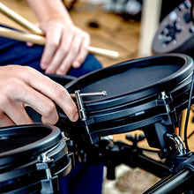 Load image into Gallery viewer, Alesis Drums Nitro Mesh Kit | Eight Piece All Mesh Electronic Drum Kit With Super Solid Aluminum Rack, 385 Sounds, 60 Play Along Tracks, Connection Cables, Drum Sticks &amp; Drum Key Included
