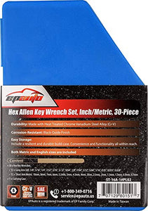 EPAuto Allen Key Set Hex Key Wrench Set, 30-Pieces (0.028-3/8 inch,0.7-10mm)
