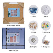 Load image into Gallery viewer, AkTop Cork Board Bulletin Board 12x12, White Framed Corkboard 4 Pack, Small Square Pin Board for Wall, Mini Thick Cork Tiles with 16 Push Pin Wood Clips for School, Home &amp; Office
