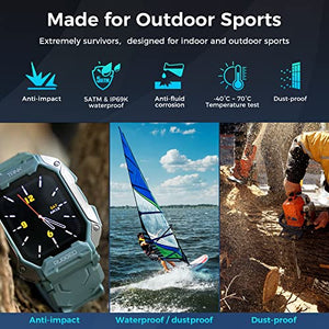 Kospet Smart Watches for WomenMen''Bluetooth Call (Answer/Make Call) 5ATM Waterproof Fitness Watch Tracker for Android iOS with Heart Rate Blood Pressure - 1.72''Tactical Outdoor Sports Smartwatch