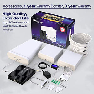 SolidRF Cell Phone Booster for Home Up to 8, 000 sq ft Dual Interior Antennas Office Multiroom | Verizon, AT&T, T-Mobile, Sprint & More Signal Plus Cell Signal Booster Kit
