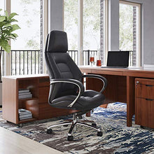 Load image into Gallery viewer, Gates Genuine Leather Aluminum Base High Back Executive Chair - Black
