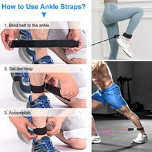 Load image into Gallery viewer, Resistance Bands Set, Exercise Bands with Handles Attached 5 Resistance Bands, Handles, Legs Ankle Straps &amp; Door Anchor, Carry Bag, Fitness Bands for Men Women Resistance Training, Physical Therapy
